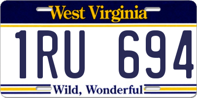 WV license plate 1RU694