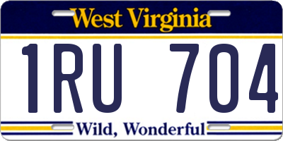 WV license plate 1RU704