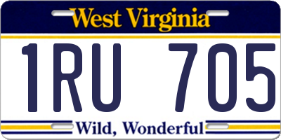 WV license plate 1RU705