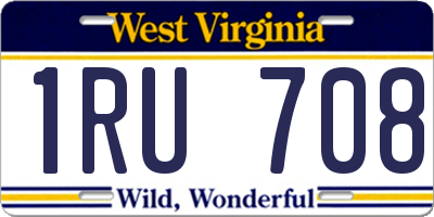 WV license plate 1RU708