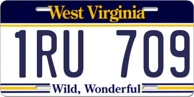 WV license plate 1RU709
