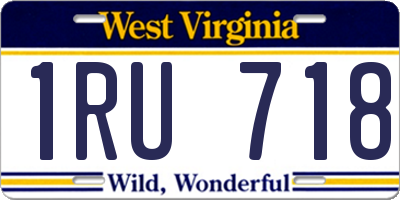 WV license plate 1RU718