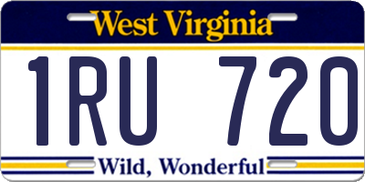 WV license plate 1RU720