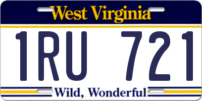 WV license plate 1RU721