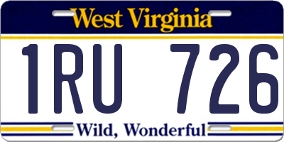 WV license plate 1RU726