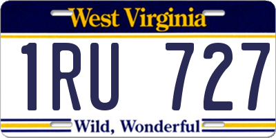 WV license plate 1RU727