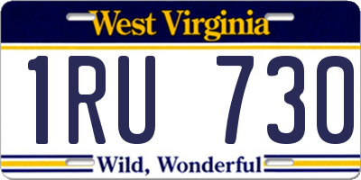 WV license plate 1RU730