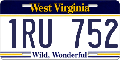 WV license plate 1RU752
