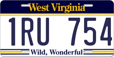WV license plate 1RU754