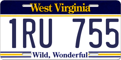 WV license plate 1RU755