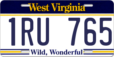 WV license plate 1RU765