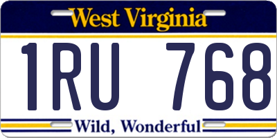 WV license plate 1RU768