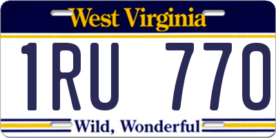 WV license plate 1RU770