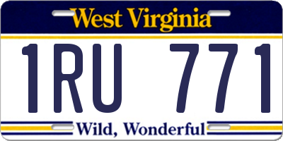 WV license plate 1RU771