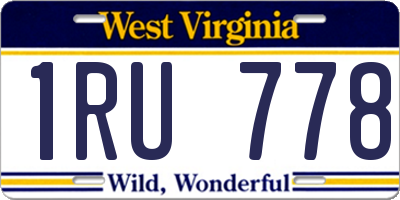 WV license plate 1RU778