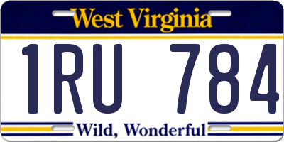 WV license plate 1RU784