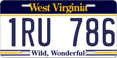 WV license plate 1RU786