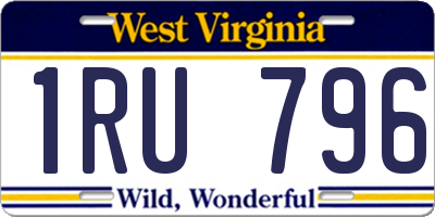 WV license plate 1RU796