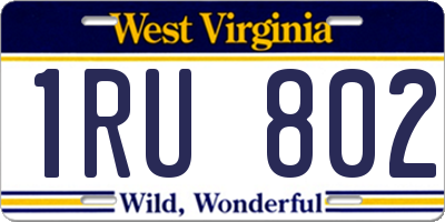 WV license plate 1RU802