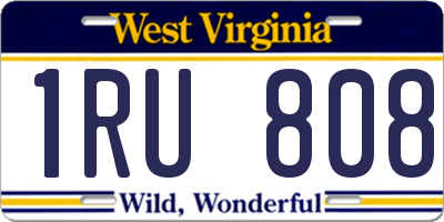 WV license plate 1RU808