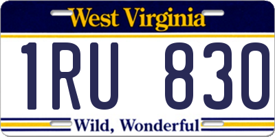 WV license plate 1RU830
