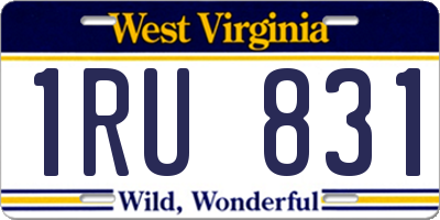 WV license plate 1RU831