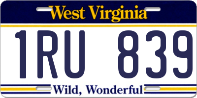 WV license plate 1RU839