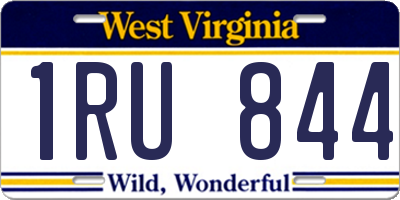 WV license plate 1RU844