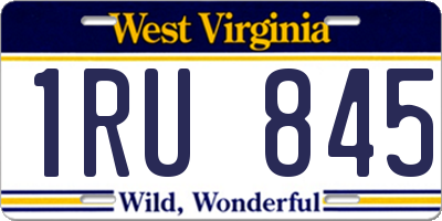WV license plate 1RU845