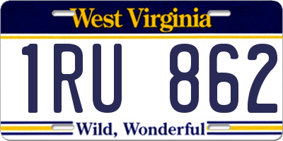 WV license plate 1RU862
