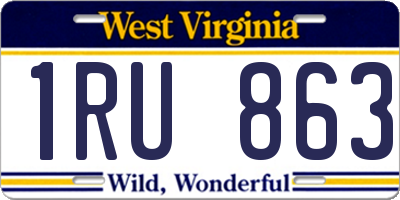 WV license plate 1RU863