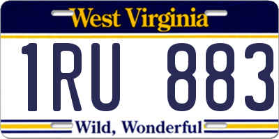 WV license plate 1RU883
