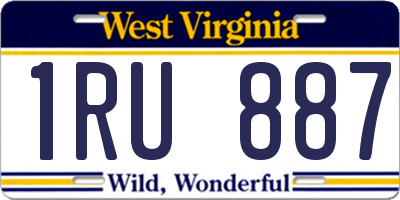 WV license plate 1RU887
