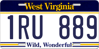 WV license plate 1RU889