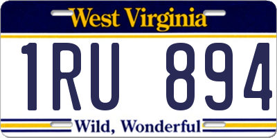 WV license plate 1RU894