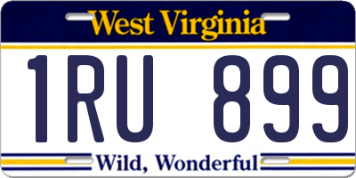 WV license plate 1RU899
