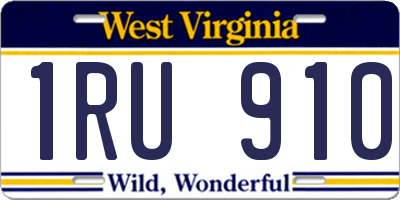 WV license plate 1RU910