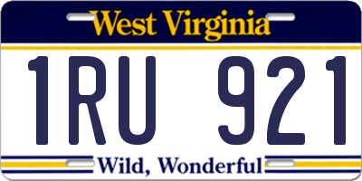 WV license plate 1RU921