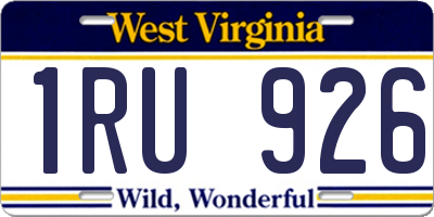 WV license plate 1RU926