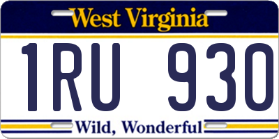 WV license plate 1RU930