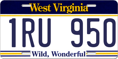 WV license plate 1RU950
