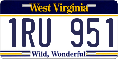 WV license plate 1RU951
