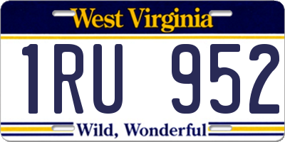 WV license plate 1RU952