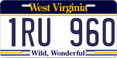 WV license plate 1RU960