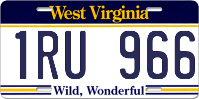 WV license plate 1RU966