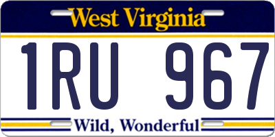 WV license plate 1RU967