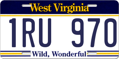 WV license plate 1RU970