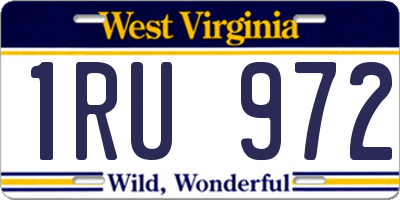 WV license plate 1RU972