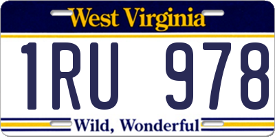 WV license plate 1RU978