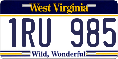 WV license plate 1RU985